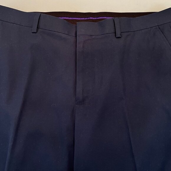 Alan Flusser Navy Classic Flat Front Chino Pants Mens Size 36 x 30 - Picture 4 of 5